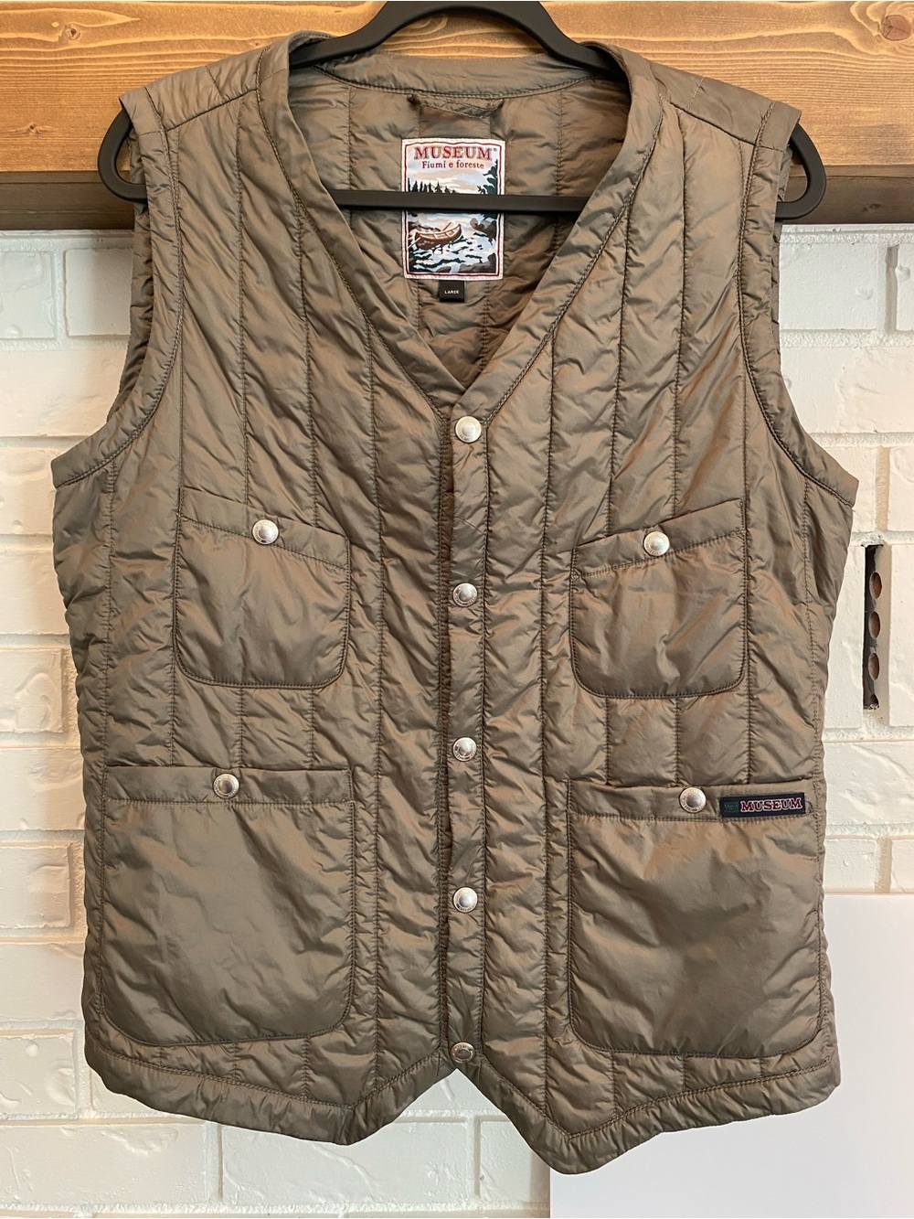 Museum Quilted Thermore Lightweight Puffer Utility Vest Italian Women’s Large